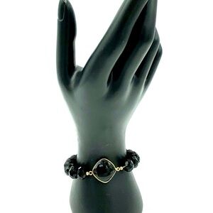 Black crystal stretchy bracelet